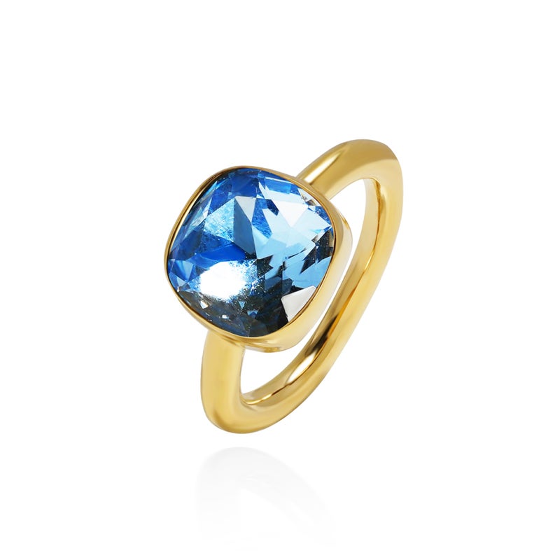 New Diamond Square Crystal Ring New Live Fashion Exquisite Shining Multi-Faceted Hand Ornament Ring - Image 1